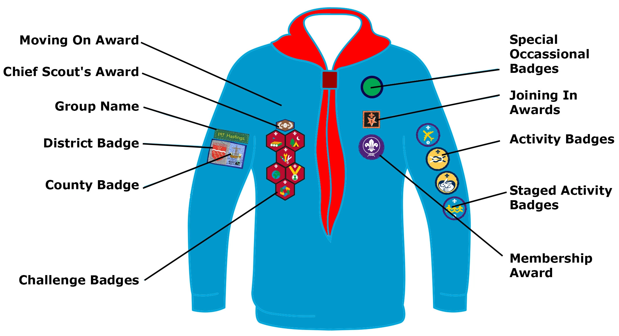Beaver Badge Positions
